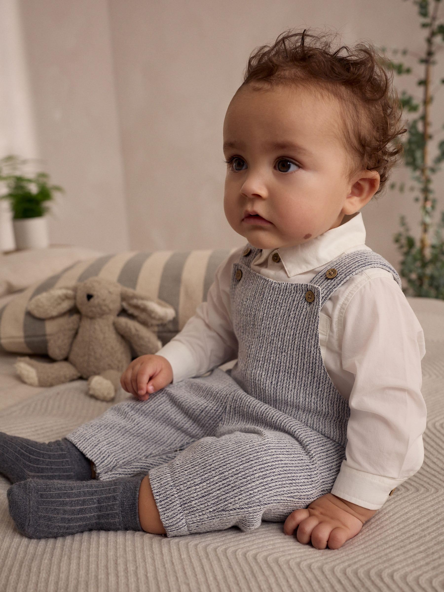 NEXT Bebés niño Conjunto de peto y bodi tejido 100% algodón para bebé