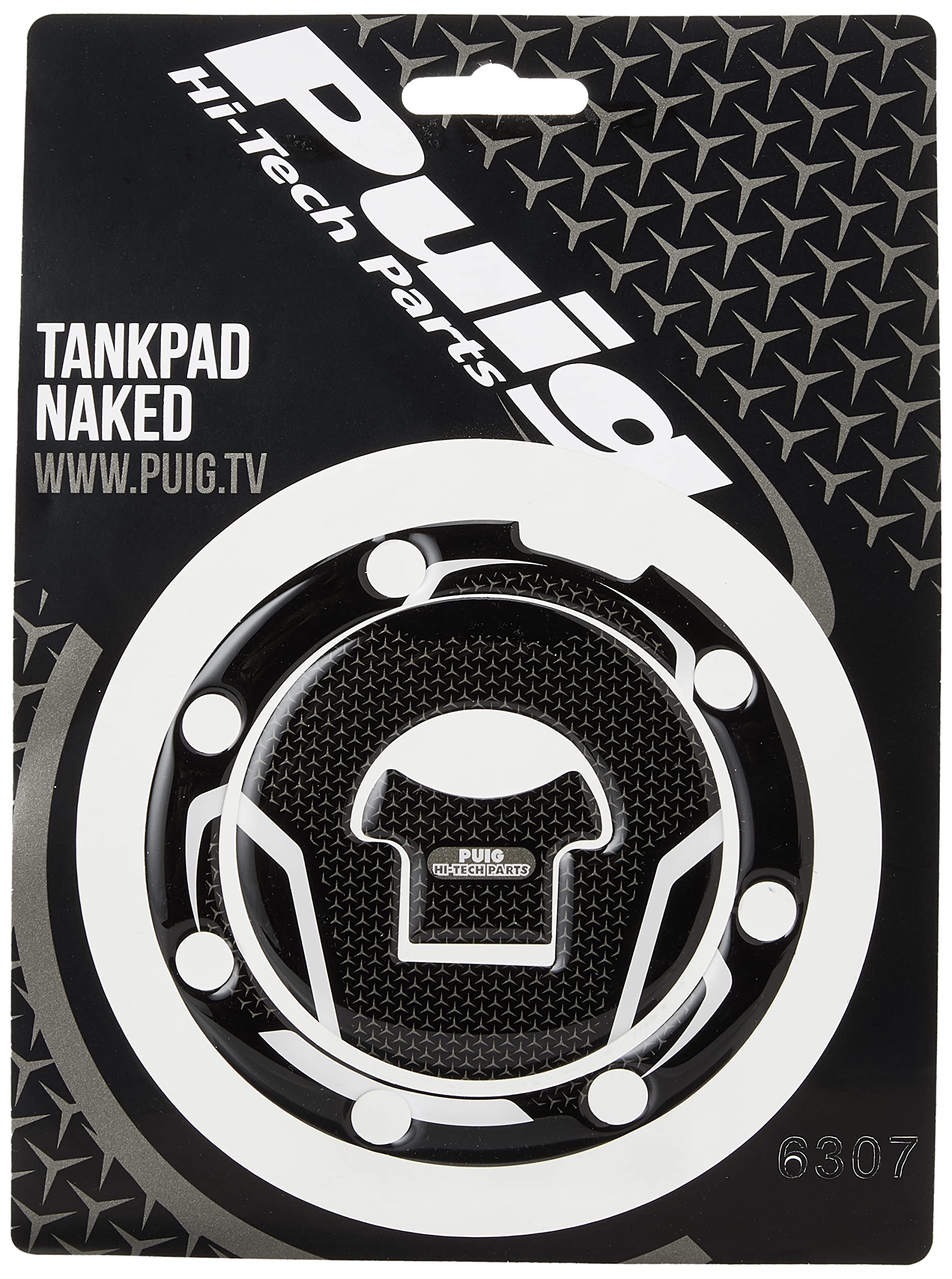 Puig 6307U Fuel cap protectors adhesive protector with sporty design resistant to impacts, scratches and UV rays to improve protection and aesthetics, Grey