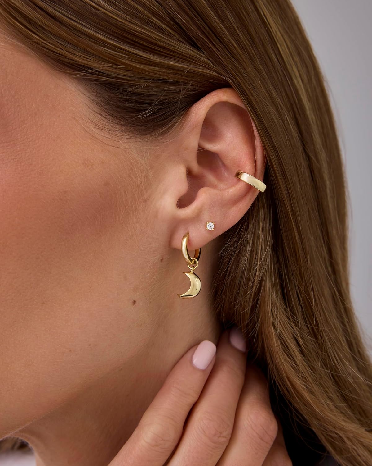 PAVOI 14K Gold Plated 925 Sterling Silver Posts Charm Huggie Earrings for Women | Lightweight Love Heart Moon Flower Star Drop Dangle Huggie Charm Earring - Valentines Day Trendy Jewelry - Image 2