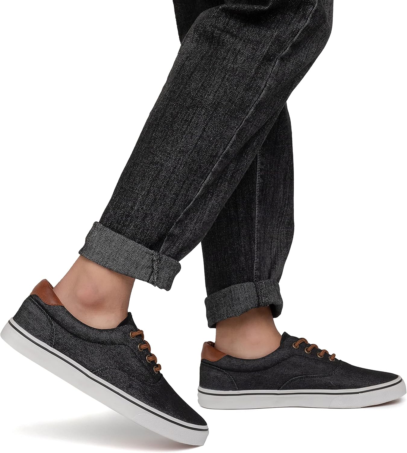 Men's Black Classic Low Top Shoes Canvas Fashion Sneaker with Soft Insole Causal Dress Shoes for Men Comfortable Walking Shoes - Image 2