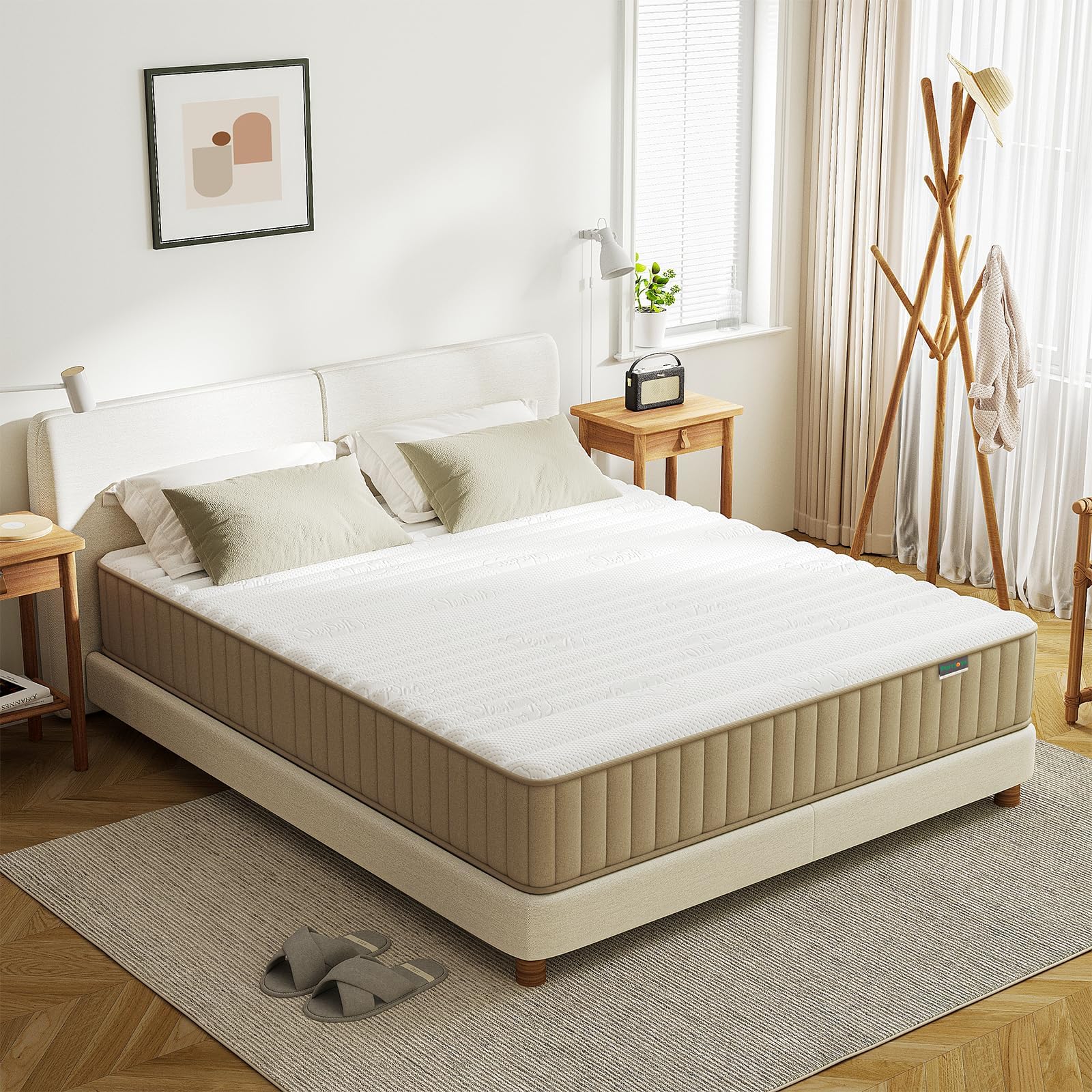 PurrJoys Full Mattress Firm, PurrJoys10 Inch Full Size Mattress in a Box,Hybrid Memory Foam Double Mattress with Individual Pocket Spring for Motion Isolation & Pressure Relief, CertiPUR-US