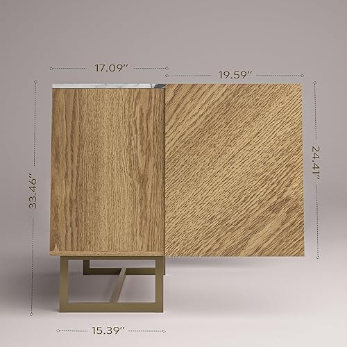 Miniatura 5 de roomfitters Aparador moderno de 39 pulgadas, diseño de espiga de mediados de siglo con puertas, consola multimedia con almacenamiento, gabinete de