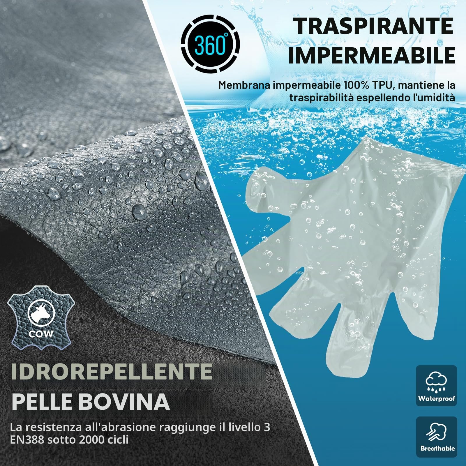 Vgo... Guanti Lavoro Invernali Impermeabili Antifreddo -20 ℃, Guanti Antivibrazione Uomo Termici Thinsulate 3m per Edilizie Costruzione Lavori Pesanti
