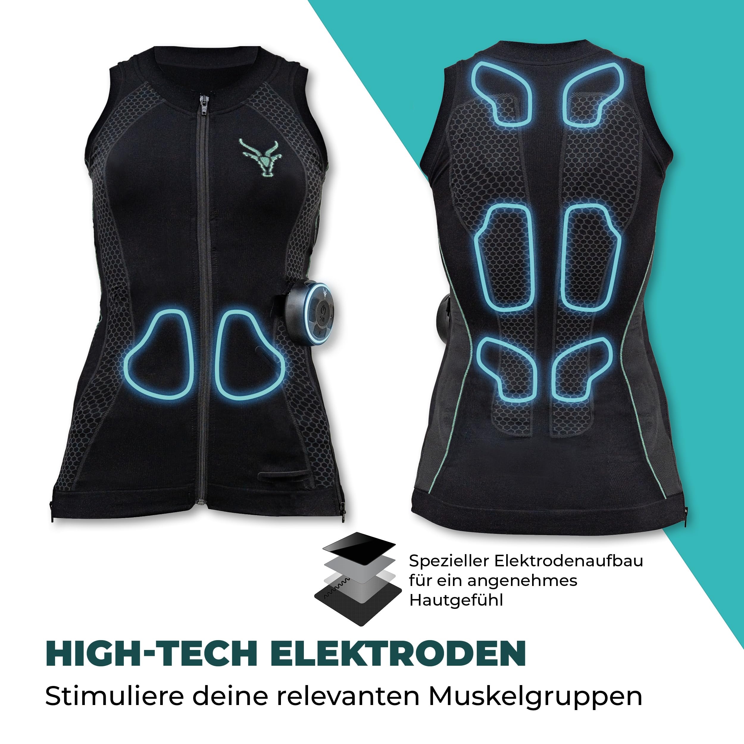 Antelope Tank Top da Donna Evolution - Dispositivo di Allenamento EMS per Addominali e dorsali, Dispositivo di Fitness per la casa o la Palestra, favorisce la Perdita di Peso e Lo Sviluppo Muscolare