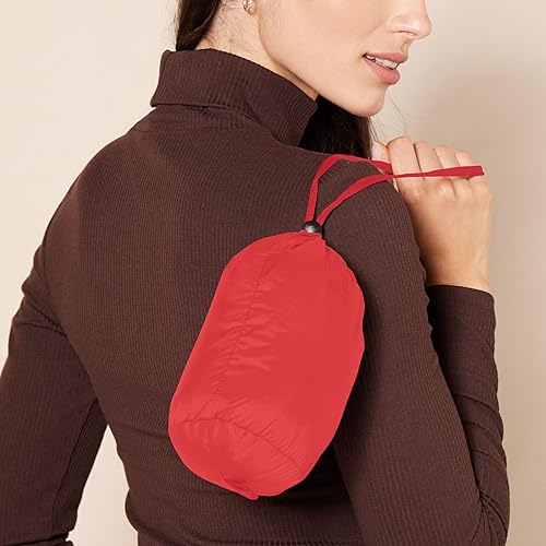 Miniatura 4 de Yaxa Essentials - Chaqueta acolchada para mujer, ligera, de manga larga, resistente al agua, plegable (disponible en tallas grandes) Rojo Amapola