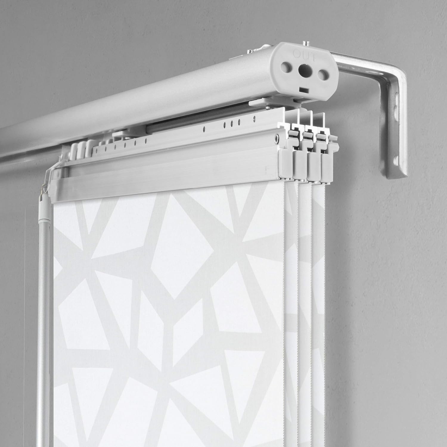 A&F Rod Décor - ICY White 4-Panel Single Rail Panel Track Extendable 48"-88" W x 94" H, Panel Width 23.5"