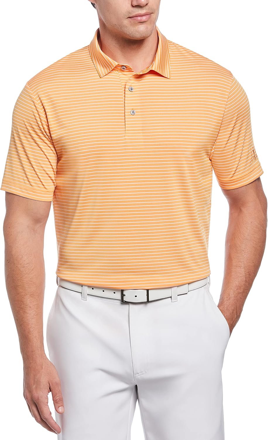 PGA Tour Men's Feeder Stripe Short Sleeve Golf Polo Shirt