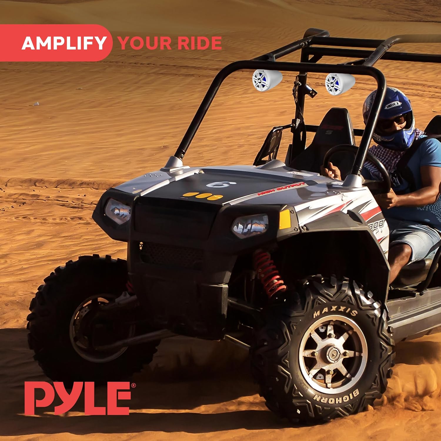 Pyle 4" Waterproof Off-Road Marine Speakers - 2-Way Full Range Stereo System with 360° Rotatable Bracket, Rugged Weatherproof Design, Ideal for ATVs, UTVs, Jeeps, Boats, and Wakeboards, White Colored - Image 6