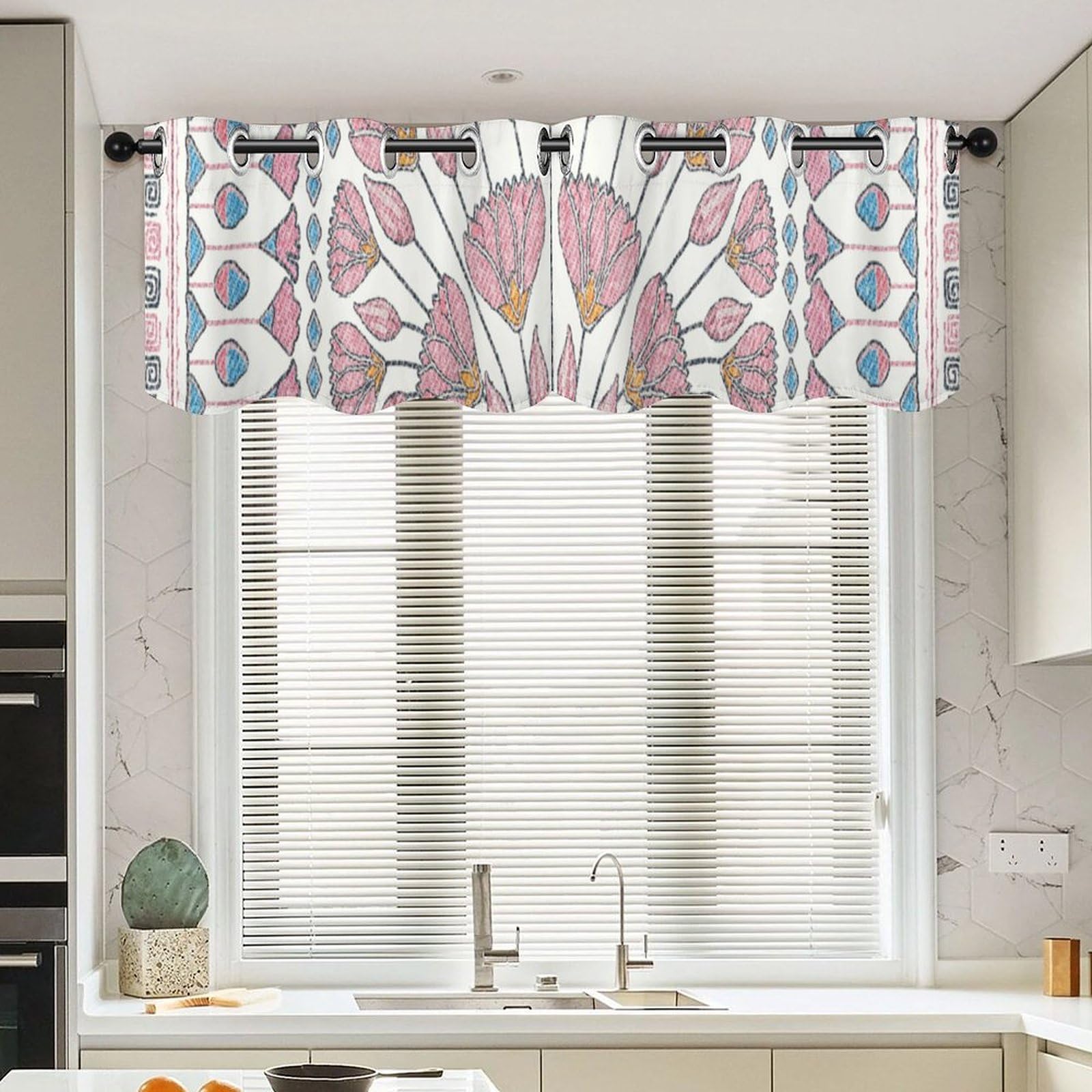 Rideaux courts abstraits pour cuisine et salle de bain rideau salon 132x45,7cm