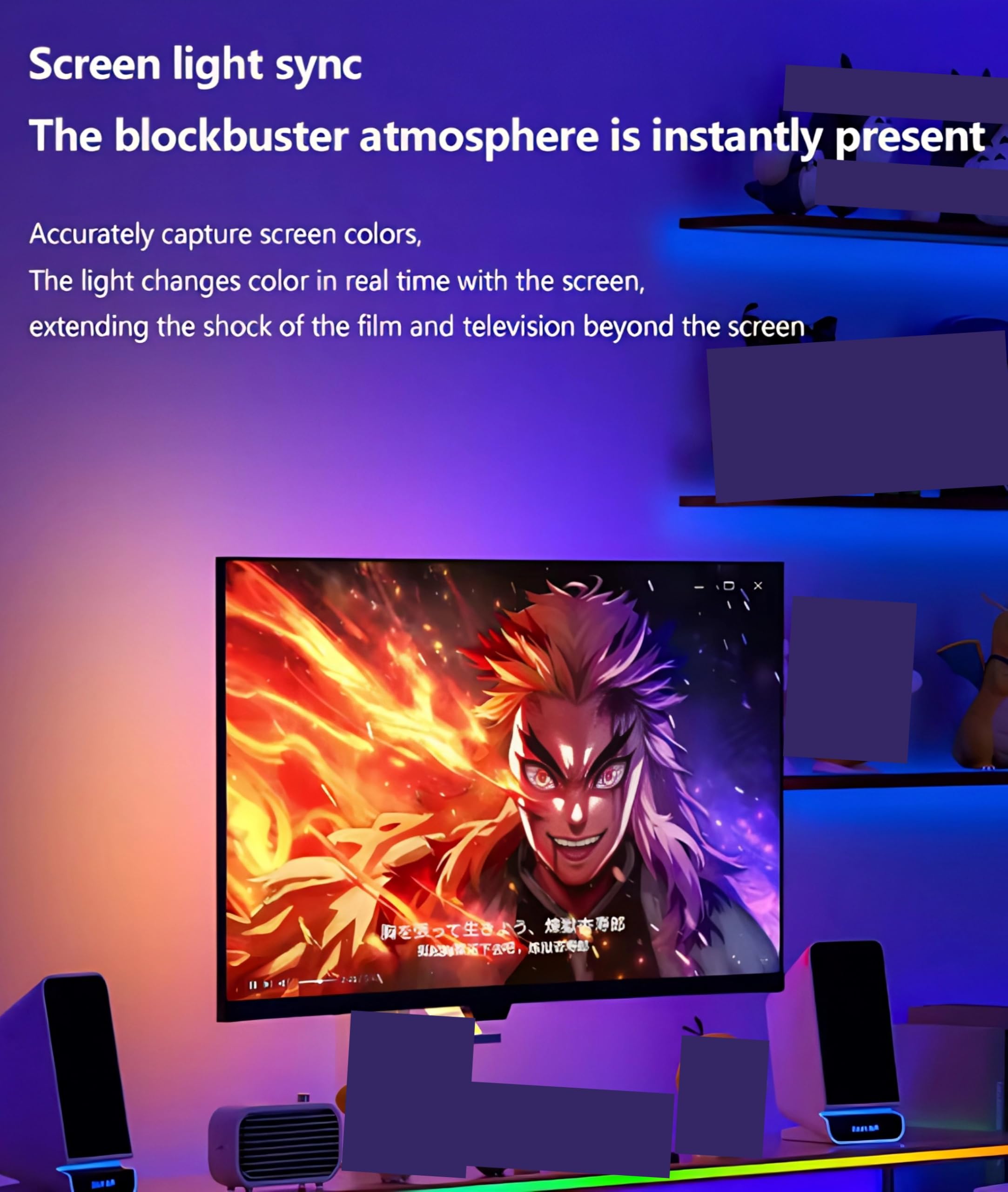 Światła LED do Podświetlenia Monitora, Synchronizacja Ekranu LED Oświetlenie Otoczenia z Wieloma Trybami Oświetlenia, Pasek LED USB RGB do Sypialni, PC, Monitor do Gier