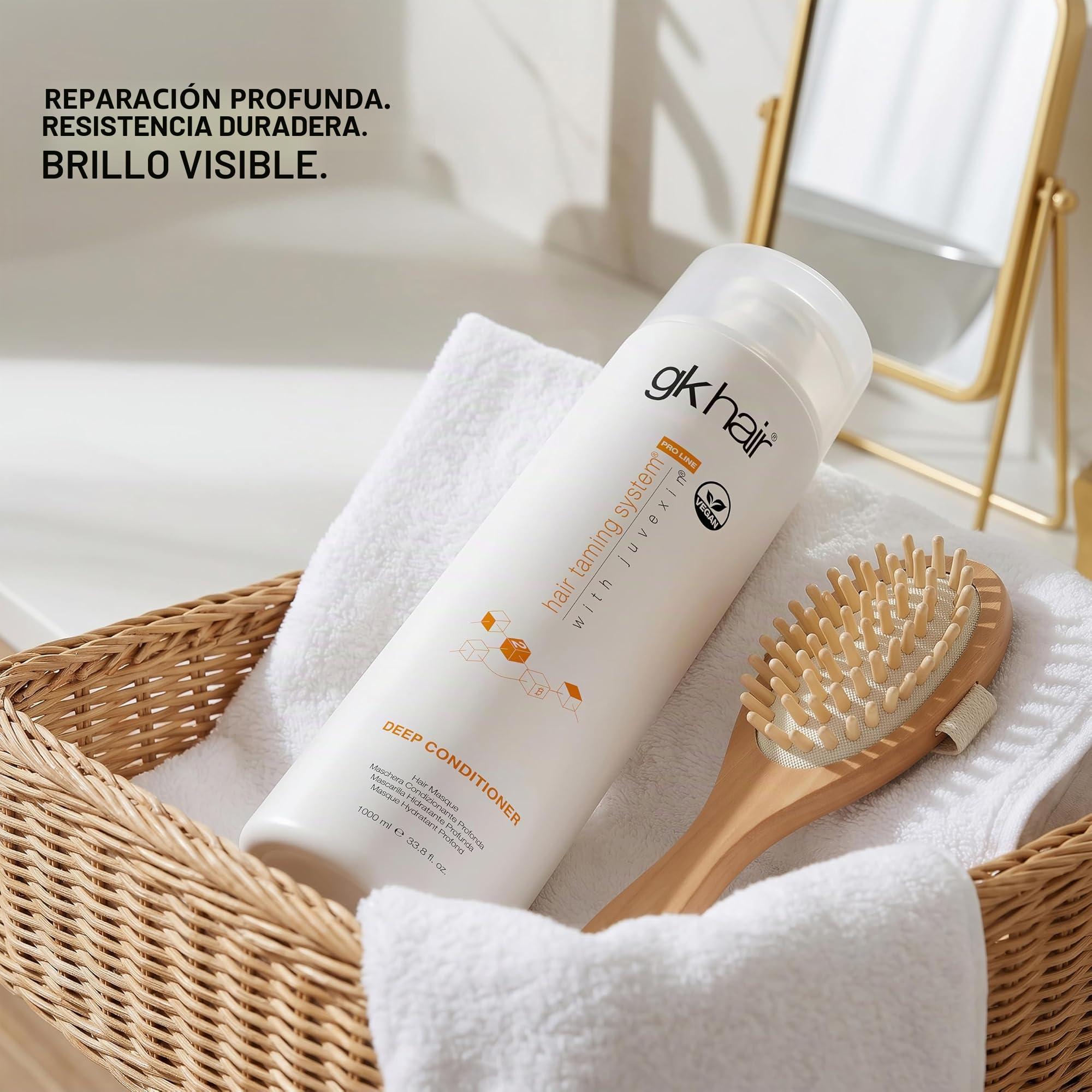 GK HAIR Global Keratin Deep Conditioner Masque 1000ml Tratamiento de reparación hidratante intenso para cabello seco y dañado tratado con color, fórmula de restauración del cabello