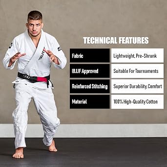 Elite Sports Adults Brazilian Jiu Jitsu Belts for Men & Women,Cotton IBJJF Approved BJJ Belts with Ranking Stripes Sleeve Bar