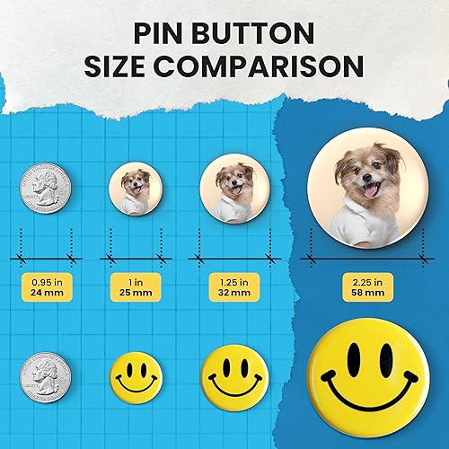 Miniatura 5 de 100 juegos de piezas de botón Pinback de 2.25 pulgadas (2.283 in) - Suministros para máquina de botones