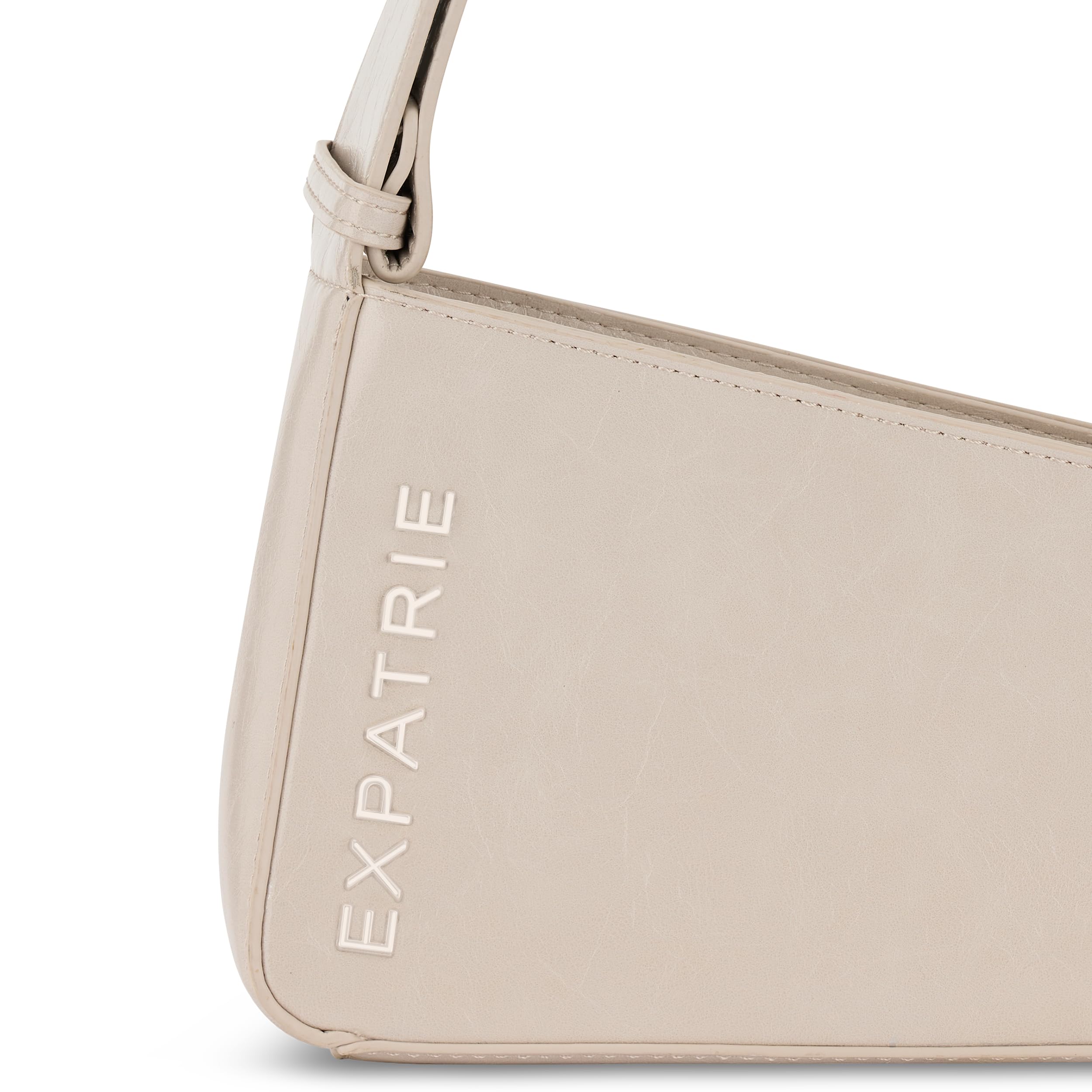 Expatrié Handtasche Damen - Georgia - Asymetrische Schultertasche aus Kunstleder für Tag & Nacht - Y2K Vintage Ledertasche Klein - Breiter Schultergurt