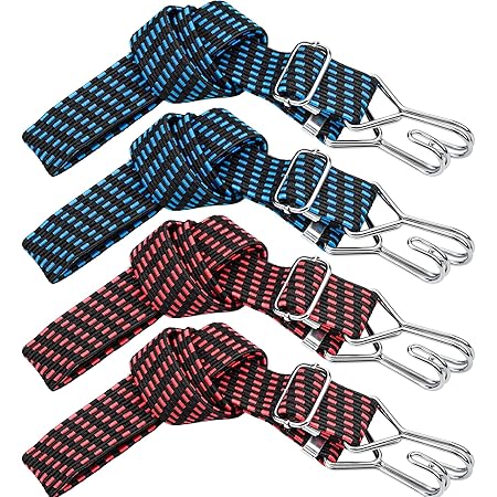 Espansore Con Gancio, Tenditore Per Bagagli, Cinghie Con Gancio, Cinghie Di Tensione, Portabiciclette Per Casco Da Moto, Bagaglio (6 Pezzi - Foto 10