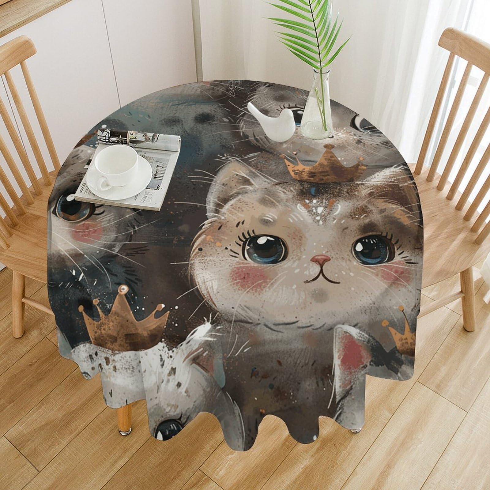 Nappe ronde lavable anti-huile finie la corvée des taches pour table 152cm