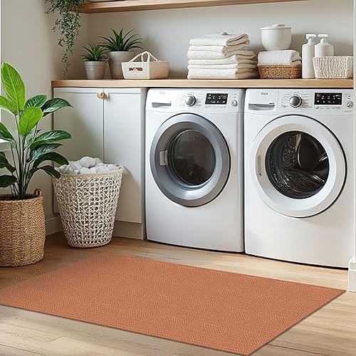 Miniatura 169 de IOHOUZE Alfombra lavable de 4 x 6 pies con parte trasera de goma antideslizante tejida para interiores y exteriores, alfombra para entrada
