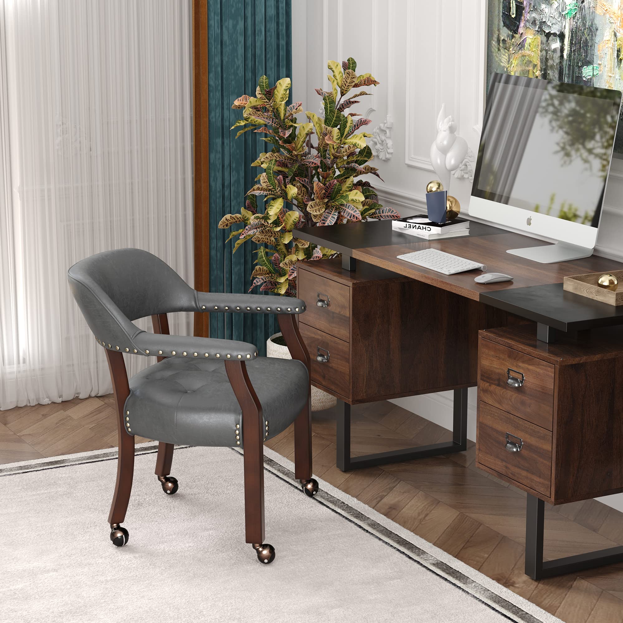 LEEMTORIG Dining Chairs with Casters