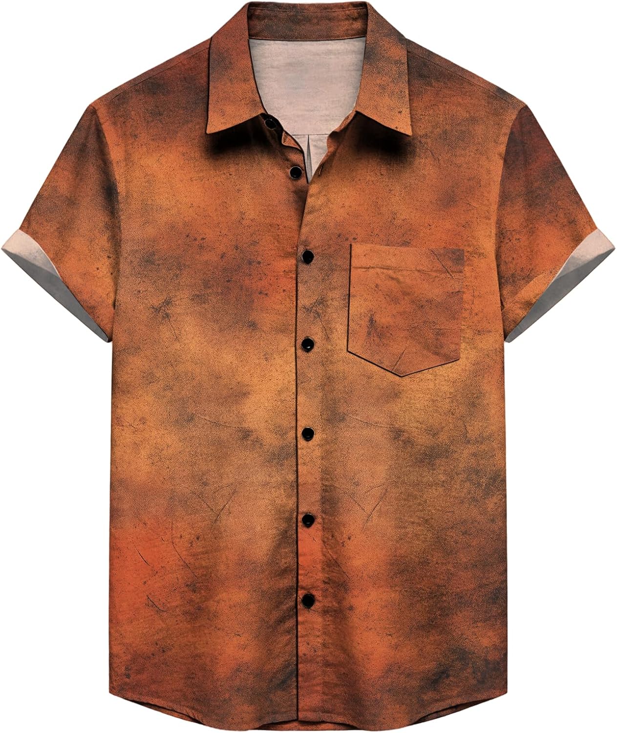 Mens Hawaiian Short Sleeve Shirts Summer Beach Vacation Palm Tree Print Breathable ...