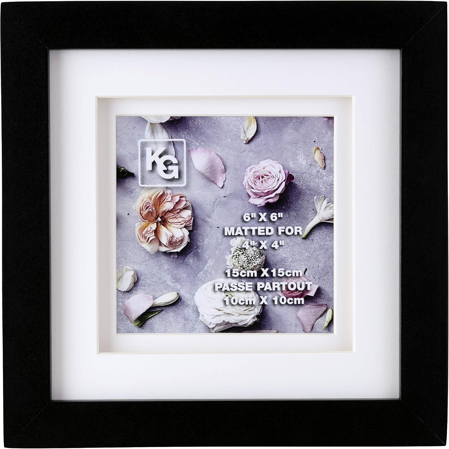 kieragrace KG Morgan Double Mat Frame - Black, 6" x 6" (PH00668-4INT)