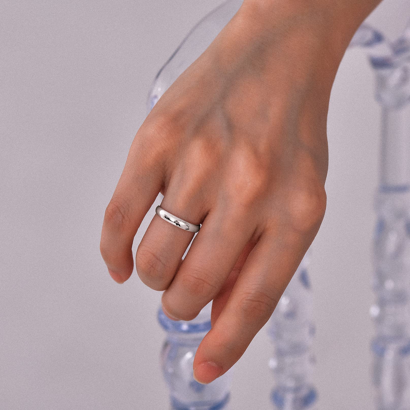 Bandmax Anello Argento 925 Donna Uomo, Ferma Anello Fedine Argento, 4 Stili Fedina Uomo Donna, Anello Argento Personalizzabili Gioielli, Idee Regalo Compleanno Natale Nuziale
