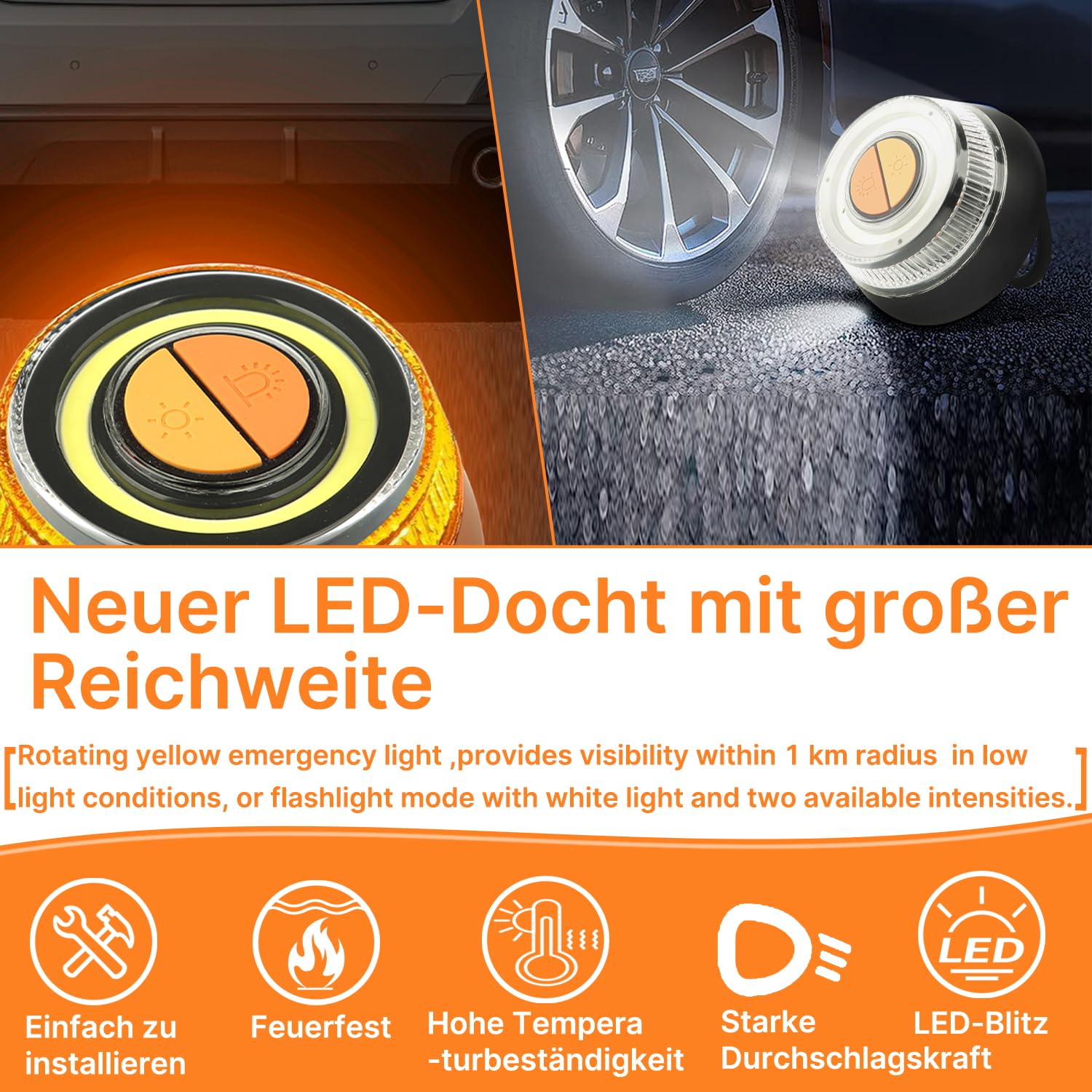 Luce Emergenza Auto, Luci Emergenza, Autonoma Torcia, per incidenti stradali, nav, iguasti, camion, auto
