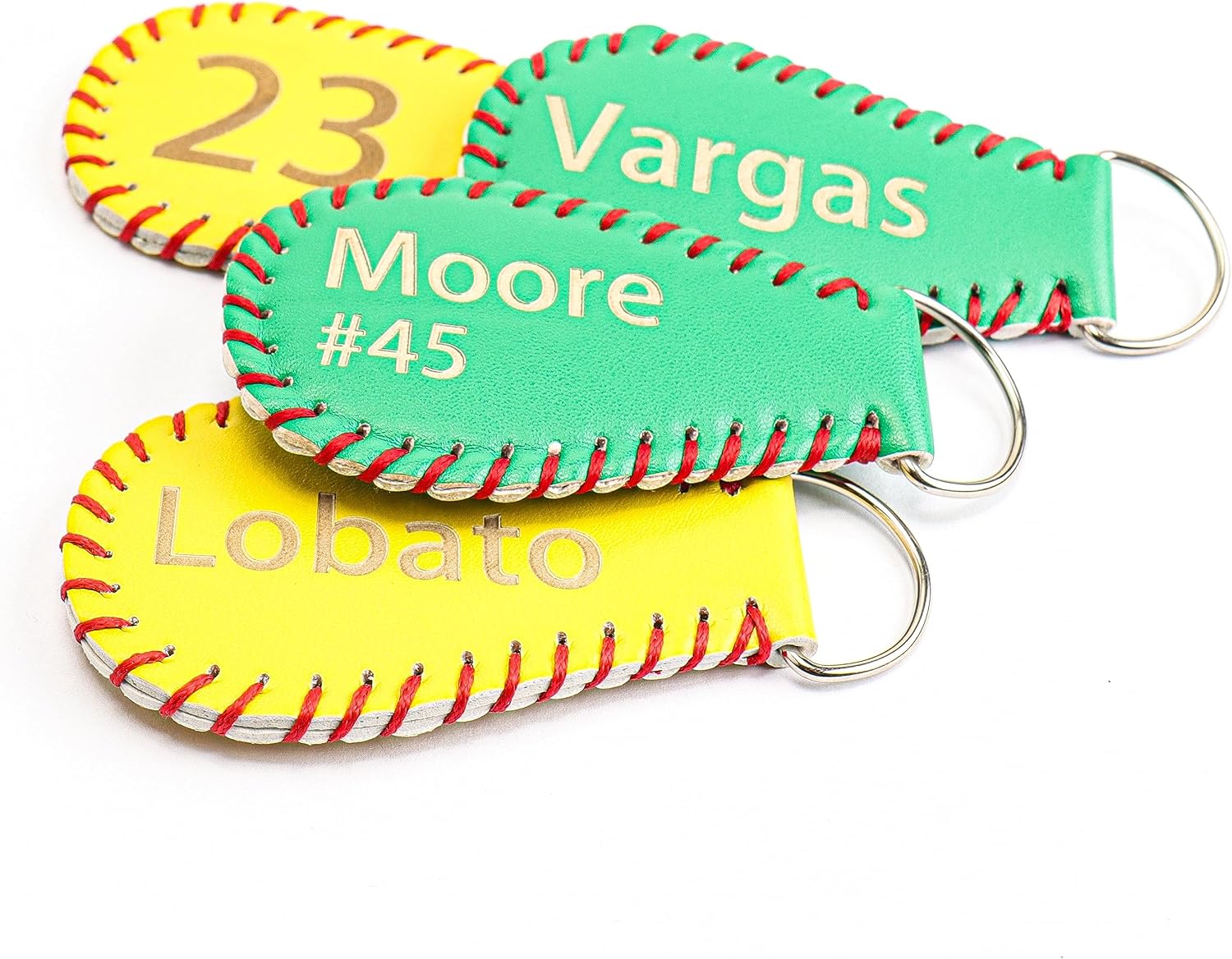 Personalized Baseball Tag Keychain with Engraved Name Number PU Leather Softball Coach Gift Groomsmen Gift Sports Pendant Keyring image 3