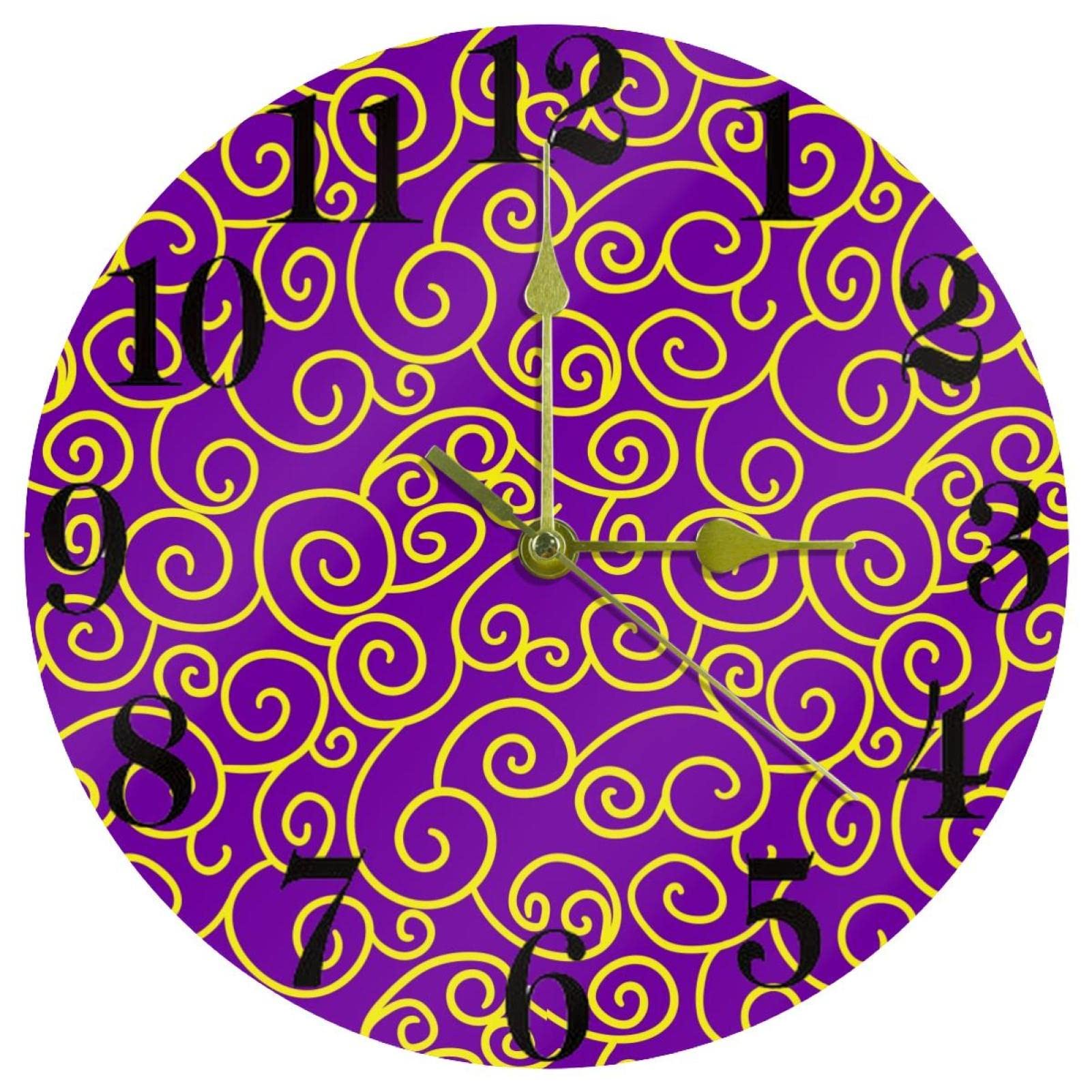 Horloge murale silencieuse sans tic-tac avec motif de nuages chinois