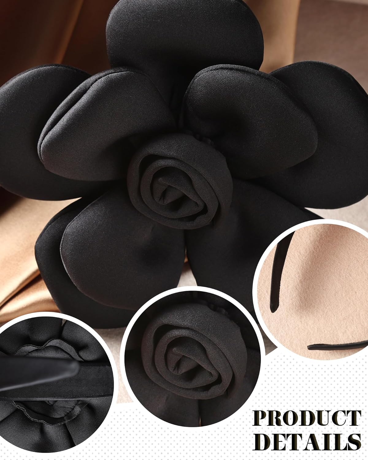 Rose Flower Fascinators Hats - 2026 Elegant Extra Large Fascinator Hat Rose Cocktail Headpiece for Women Church - Image 7