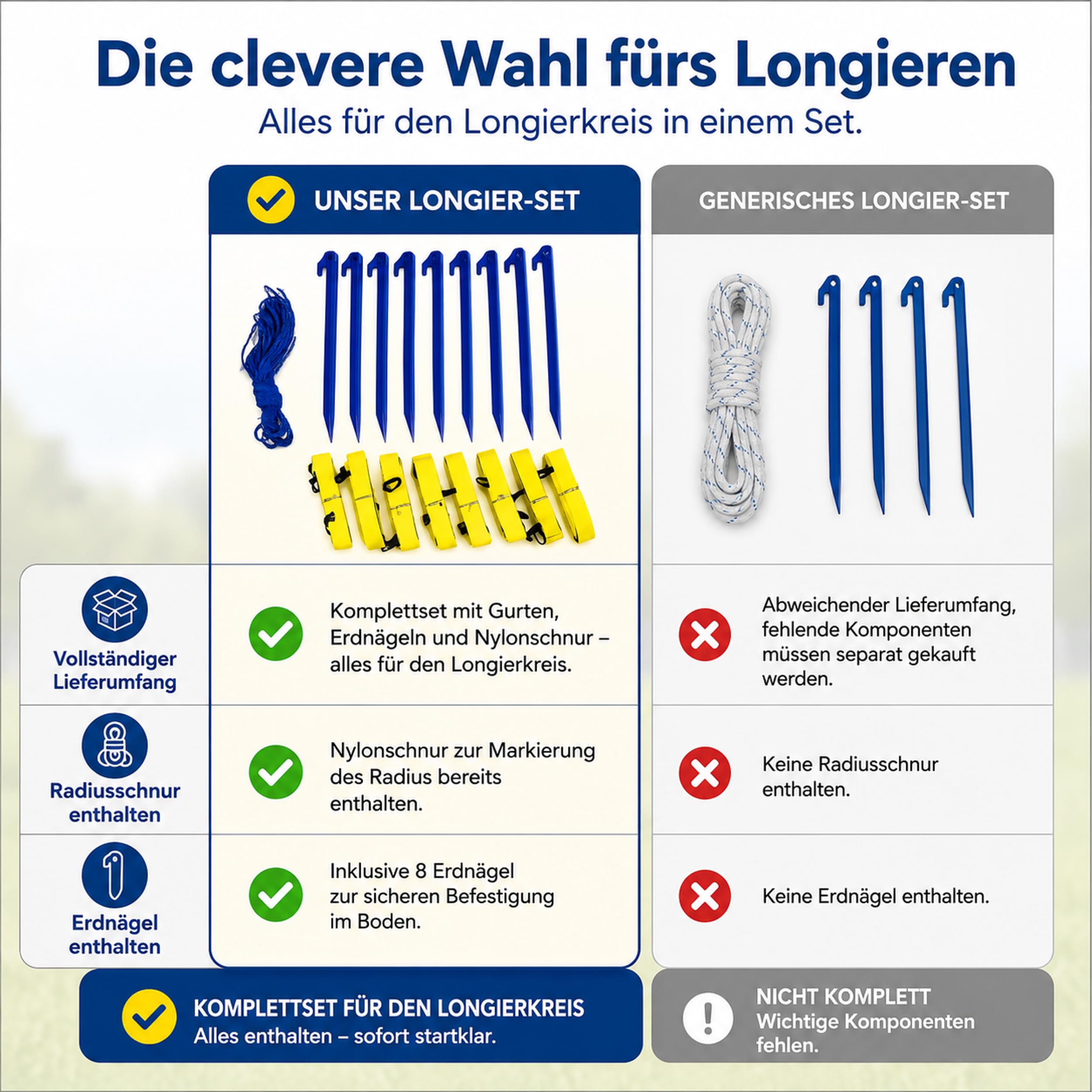 Longier-Set für Hunde, Radius 3-3,5m, Hundetraining, Longieren mit Hund