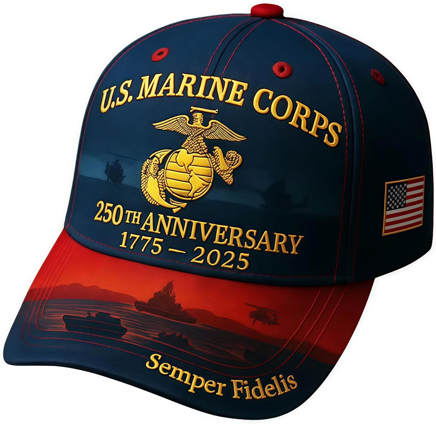 Military Enthusiast Cap 250th Anniversary Army Hat,The Pattern has a Strong Three-Dimensional Effect and is exquisitely Embroidered, Celebrate History with Our Anniversary Military Enthusiast