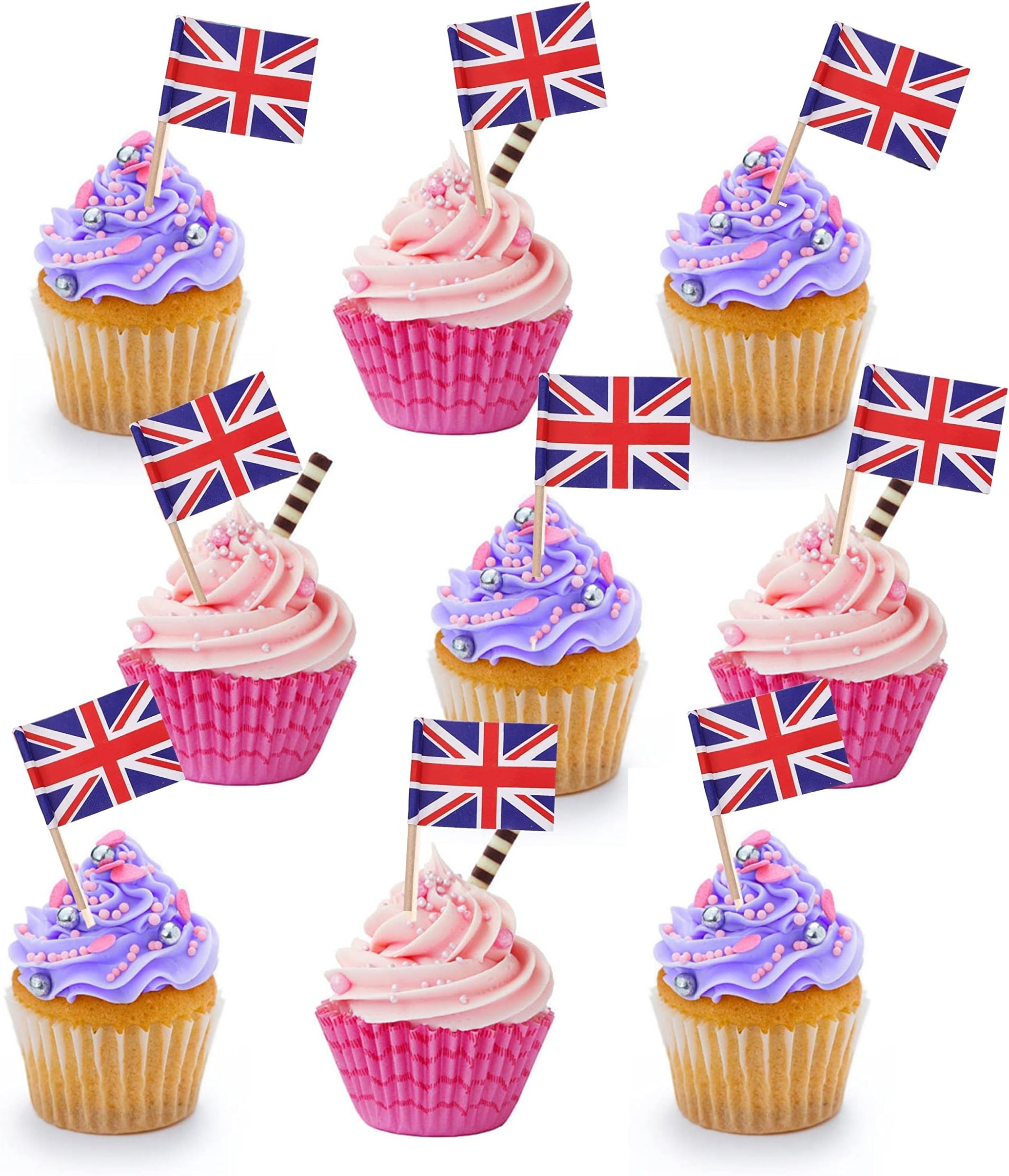Party with Emma Double Sided Flag Cake Topper (UK)