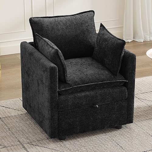 Miniatura 42 de Cloud - Sofá modular de 3 plazas de 80 pulgadas con otomana de almacenamiento, sofá de almacenamiento tapizado con asiento profundo, sofá