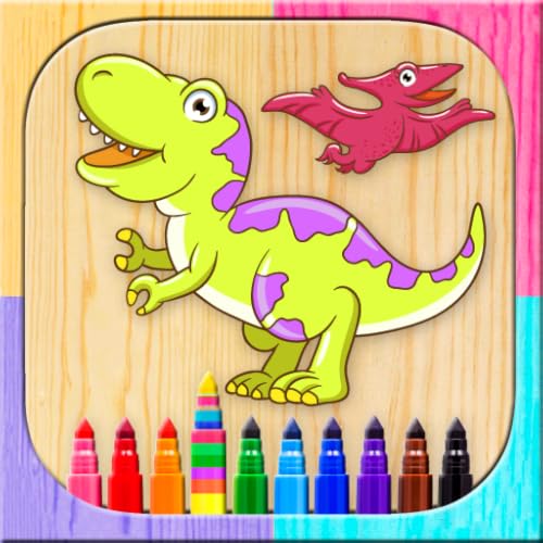 Pinta dinosaurios mágico. Juego de niños para dibujar y colorear dinos. Colorea con los dedos