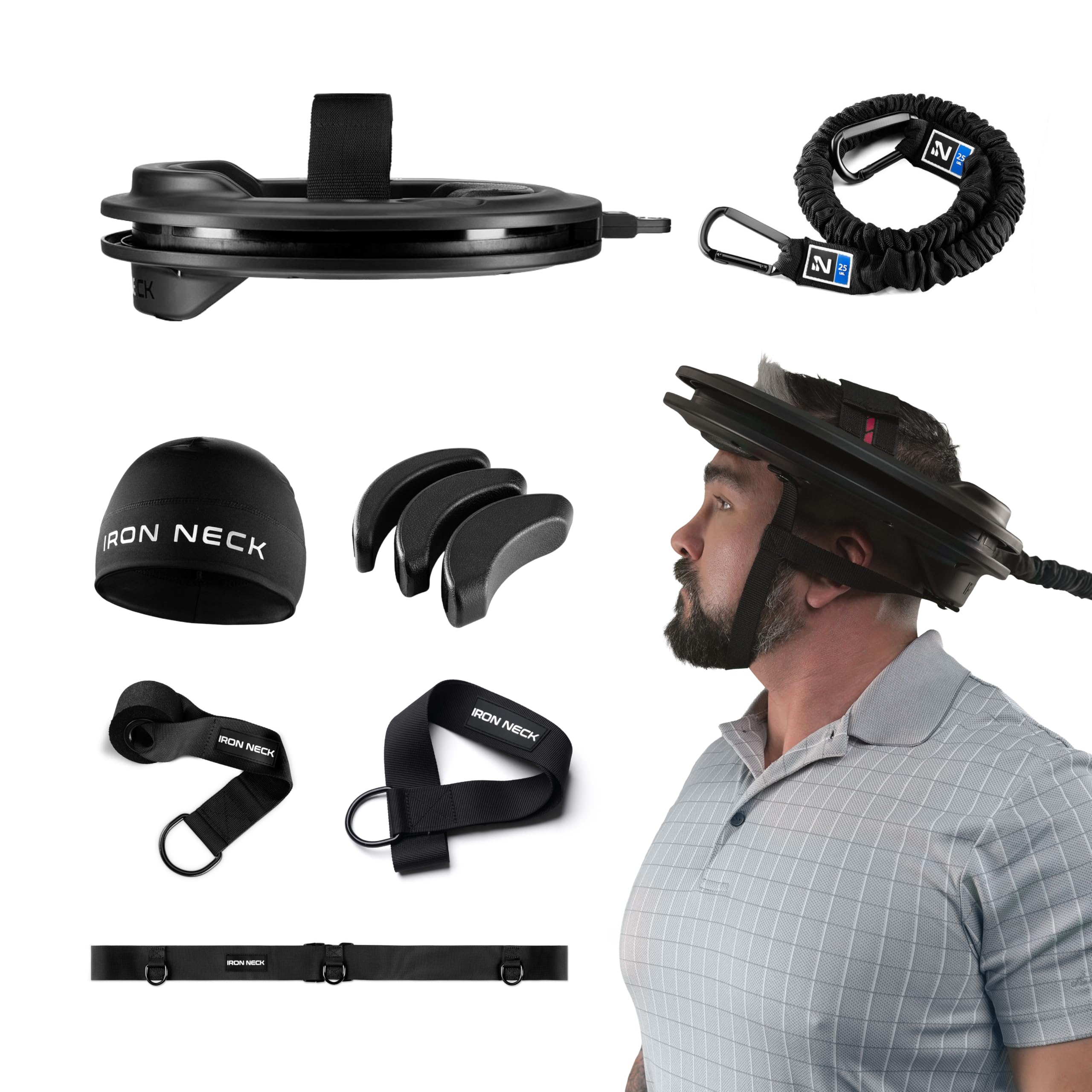 Iron Neck Fortschrittlicher Nackenstärker, Trainingsgerät und Rehabilitationsgerät zur Schmerzlinderung