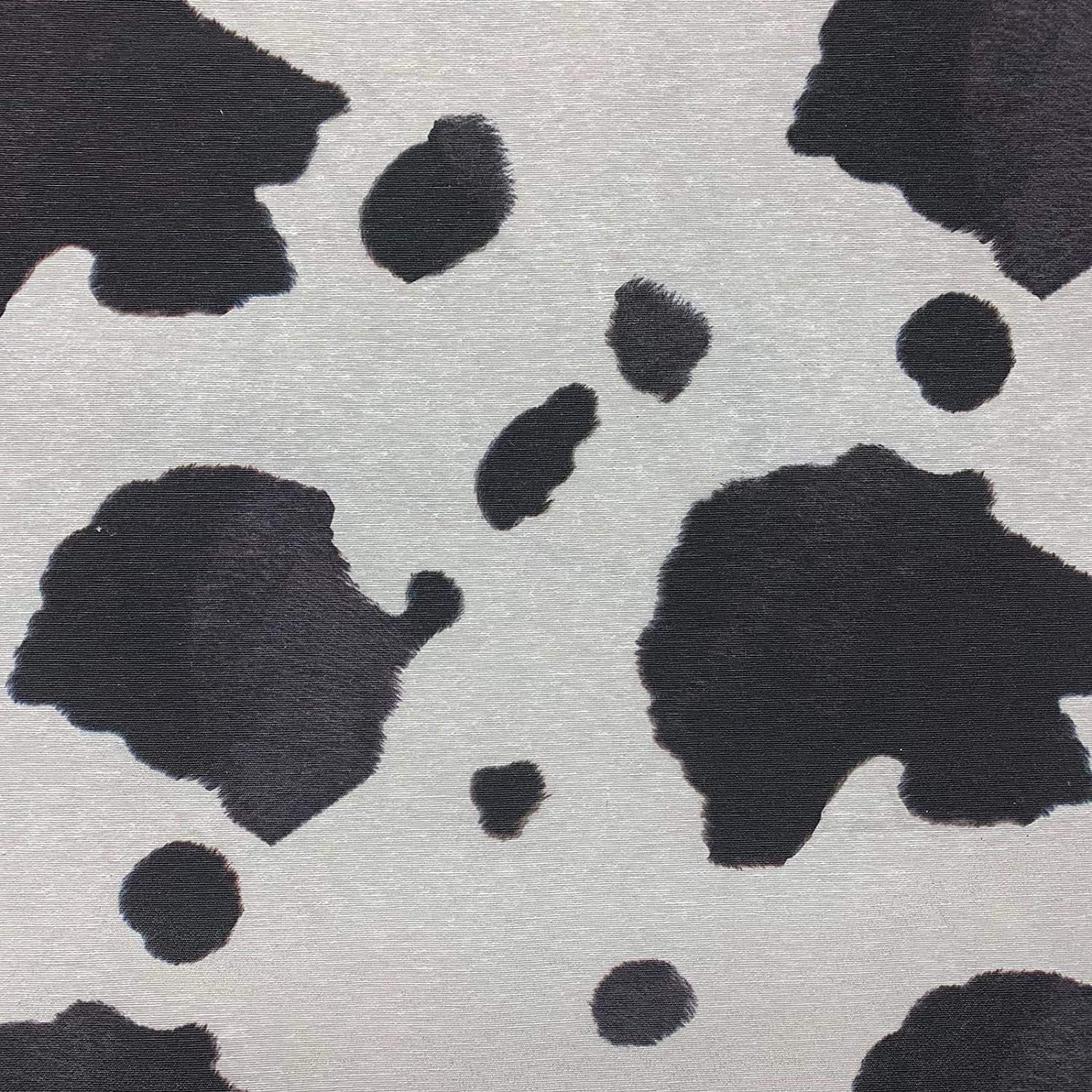 Thimbles Fabrics Animal Cow Skin Digital Cotton Rich Linen Fabric Craft Curtaining Upholstery - 140Cm Wide – Sold By The Half Metre (Cow)