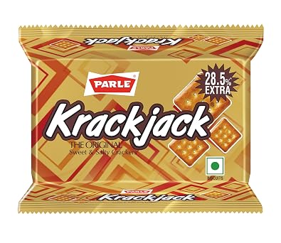 Parle Krack Jack Biscuit, 69.3g/44.1g/56.7/ 75.6Gm(Weight May Vary)