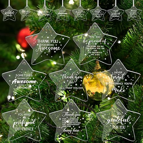 Miniatura 8 de 48 piezas de adornos acrílicos colgantes de graduación a granel, placa colgante de despedida, recuerdo de estrella, regalo de agradecimiento para