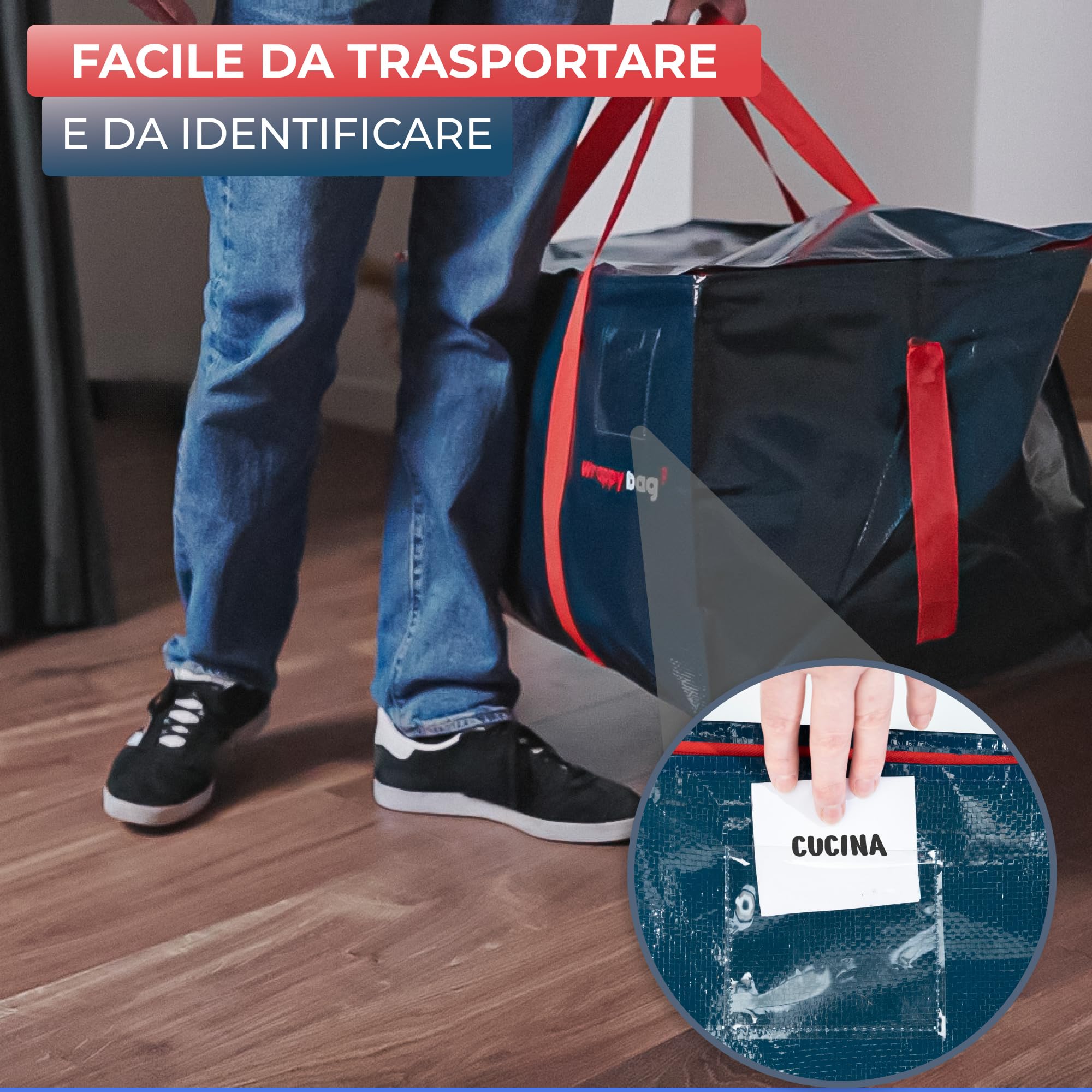 Wrappybag Borse Trasloco Resistenti - Borsone Grande XXL, Sacchi Trasloco