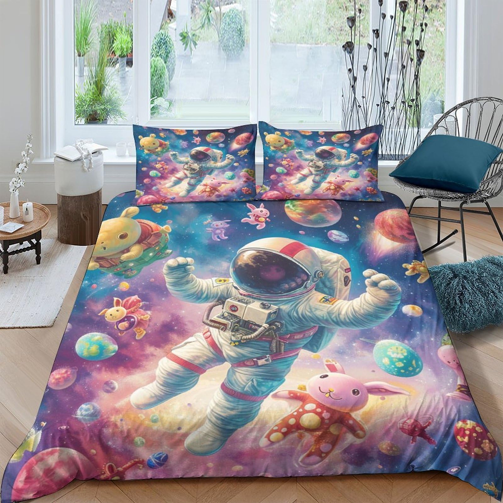 Housse de couette science-fiction Tour Eiffel en microfibre premium King Size