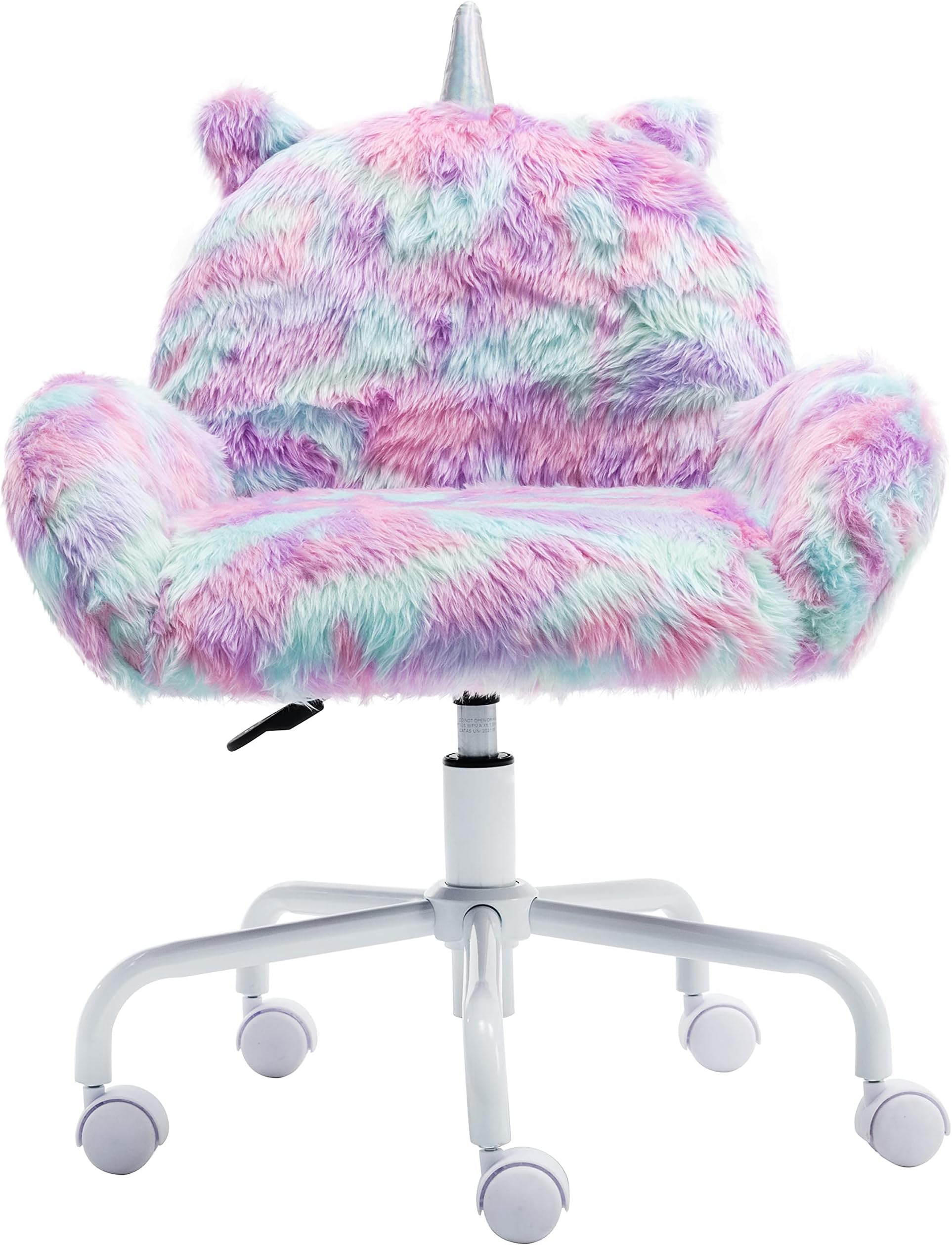 ZHENGHAO Cute Kids Desk Chair, Faux Fur Fuzzy Adjustable