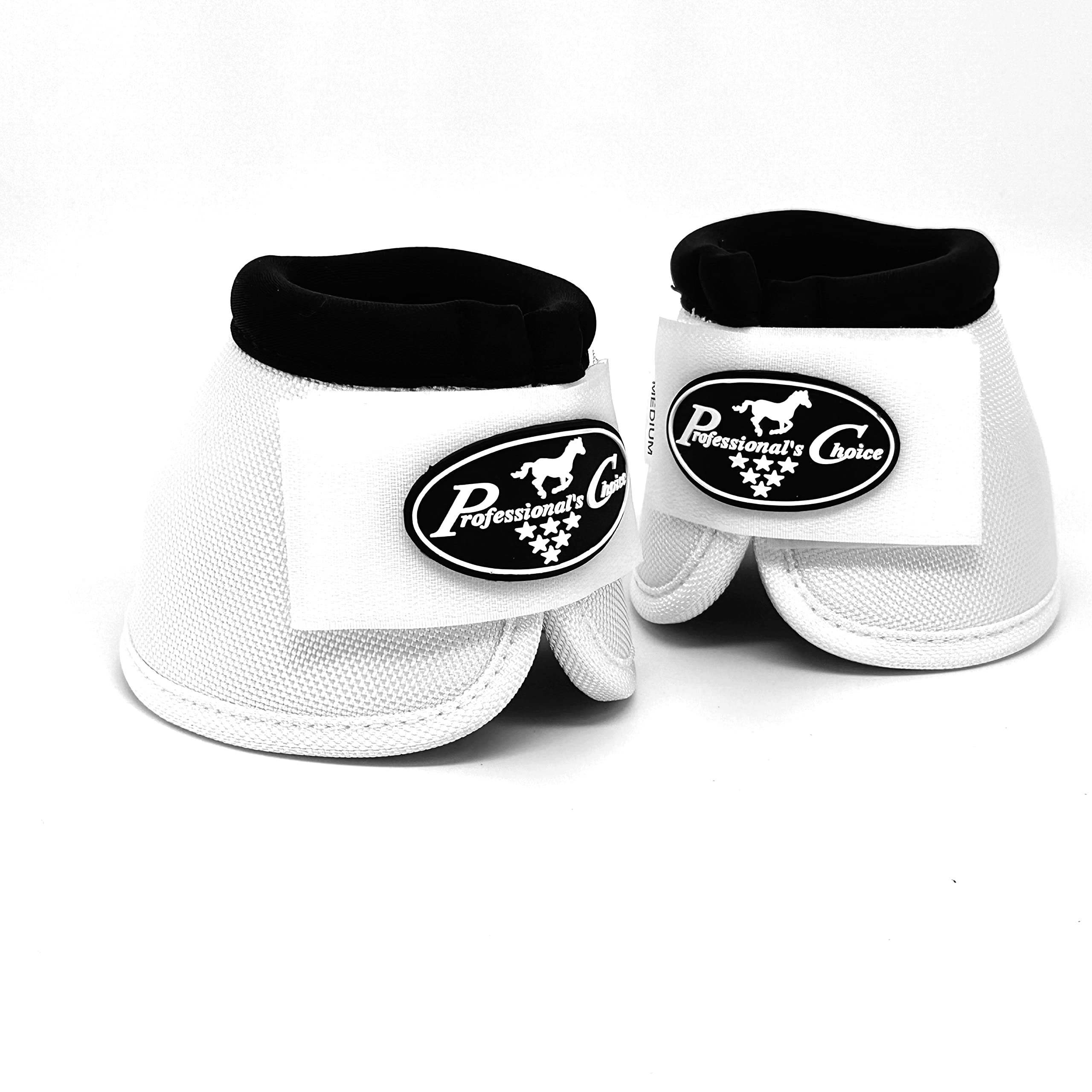 Professional's Choice Ballistic Overreach Bell Boots for Horses | Superb Protection, Durability & Comfort | Quick Wrap Hook & Loop | Sold in Pairs | Medium White — image 1