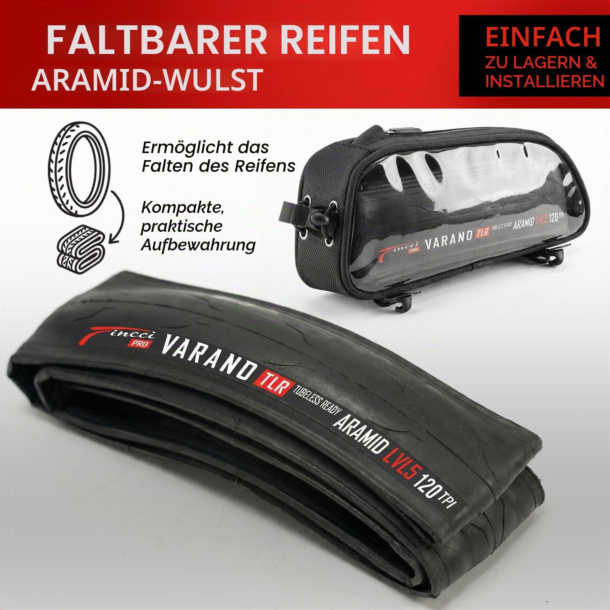 Fincci Varano 2er Set Fahrradreifen 28 Zoll 700x28c (28-622) - Tubeless Ready Rennrad Reifen 700x28c Faltbar Aramid mit 1mm Pannenschutz 120 TPI - Slick Profil für Straßenrennrad & Commuter | Reifen 700 x 28c 28-622 Rennrad mit 120 TPI und Aramid Pannensc