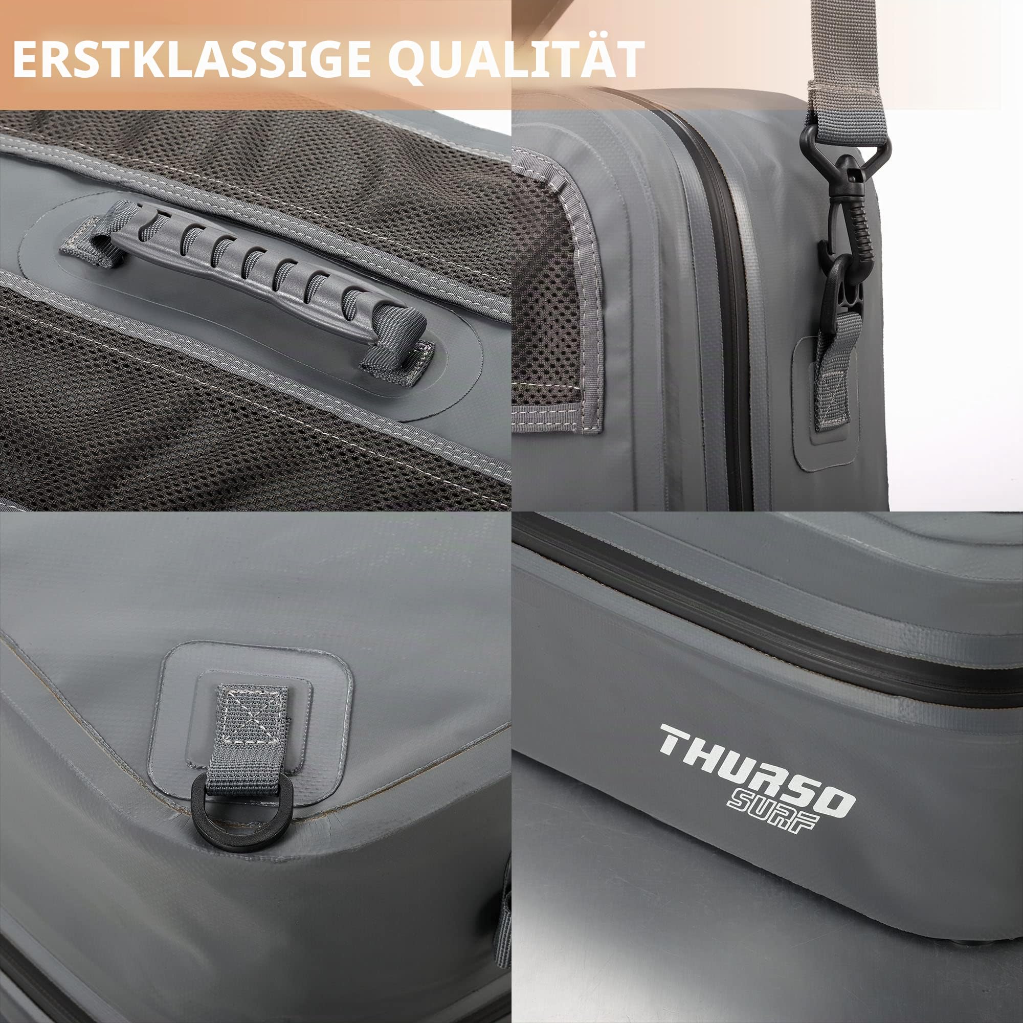 THURSO SURF wasserdichte Paddle Board Kühltasche Paddle Board Zubehör SUP Deck Tasche Multifunktional Langlebiges PVC-Material Mesh-Top Tasche Tragbar Premium Isoliert Geräumig für 20 Dosen