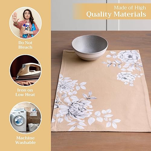 Miniatura 3 de Maison d' Hermine - Juego de 4 manteles individuales de 100 % algodón, decorativos y lavables, para regalos, comedor, cocina, fiestas, campamento,