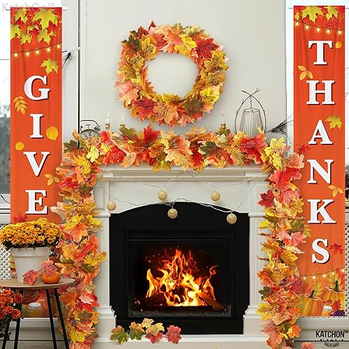 Miniatura 6 de KatchOn, Cartel colgante de agradecimiento  Xtralarge de 72 x 12 pulgadas  Decoración de puerta de Acción de Gracias  Pancartas de puerta de feliz