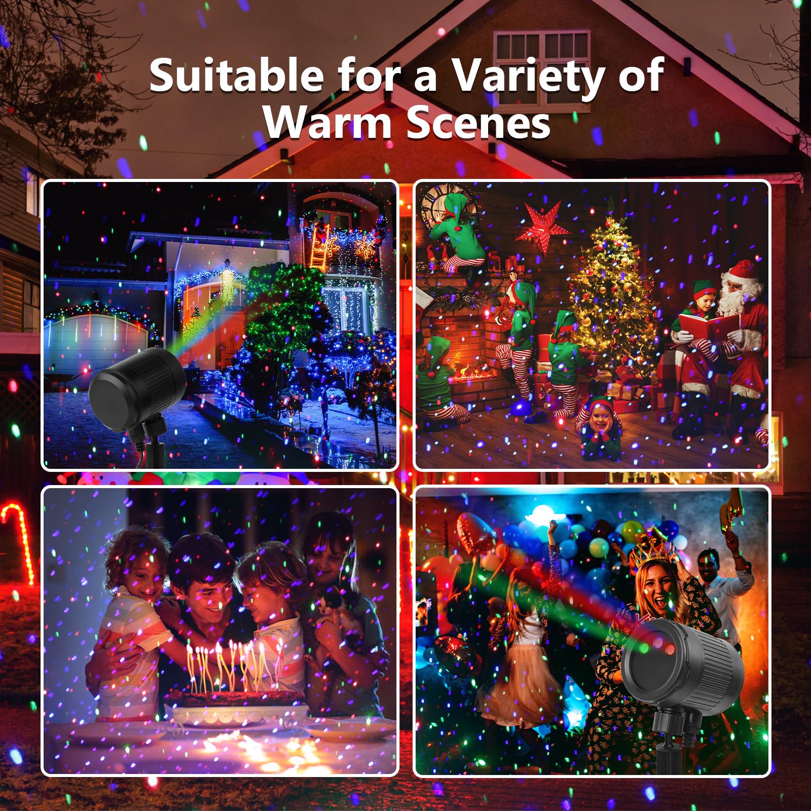 Proyector de luces láser de Navidad para exteriores, 3 colores (RGB) de amplia cobertura, luces de proyector de vacaciones con temporizador y función de memoria, IP65 impermeable, adecuado para 4