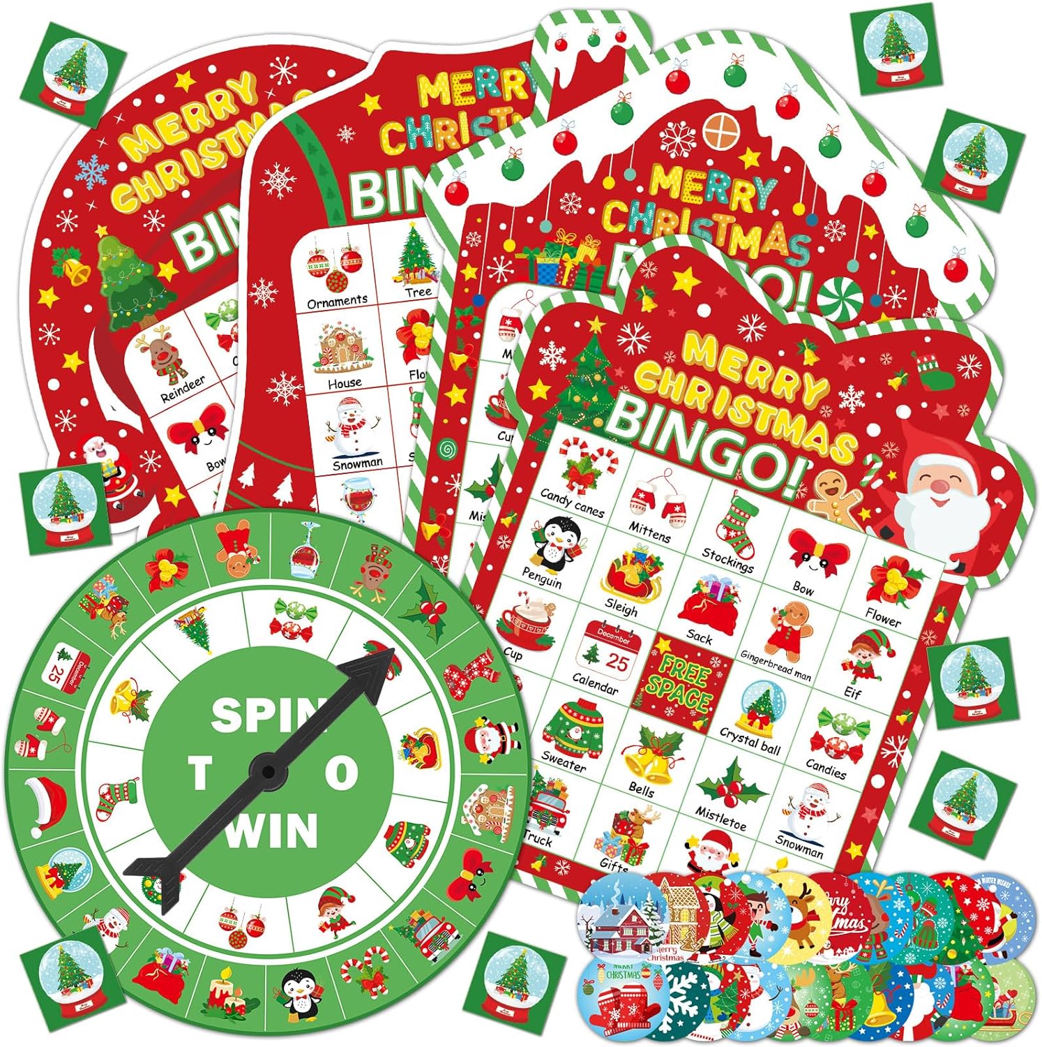 Easter Bingo Game Cards for Adults 24 Players Easter Egg Bunny Bingo Games Spring Holiday Bingo Cards with Turntable Reward Stickers for Party Classroom Activities Home Family Party Game