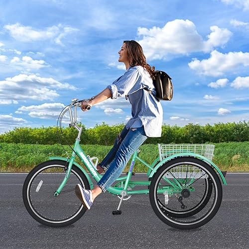 Vista 51 de ABORON Triciclo para adultos, bicicleta de 3 ruedas para adultos, triciclo para adultos, llantas de doble pared, triciclo para mujeres y hombres