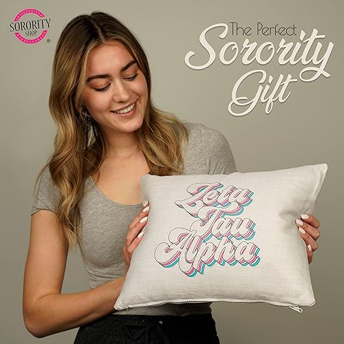 Miniatura 6 de Sorority Shop Delta Delta Delta Pillow  Diseño retro, almohada lumbar de 12 x 16 pulgadas